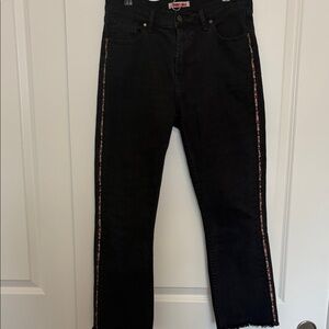 Johnny Was Black Jeans with Colored Side Trim